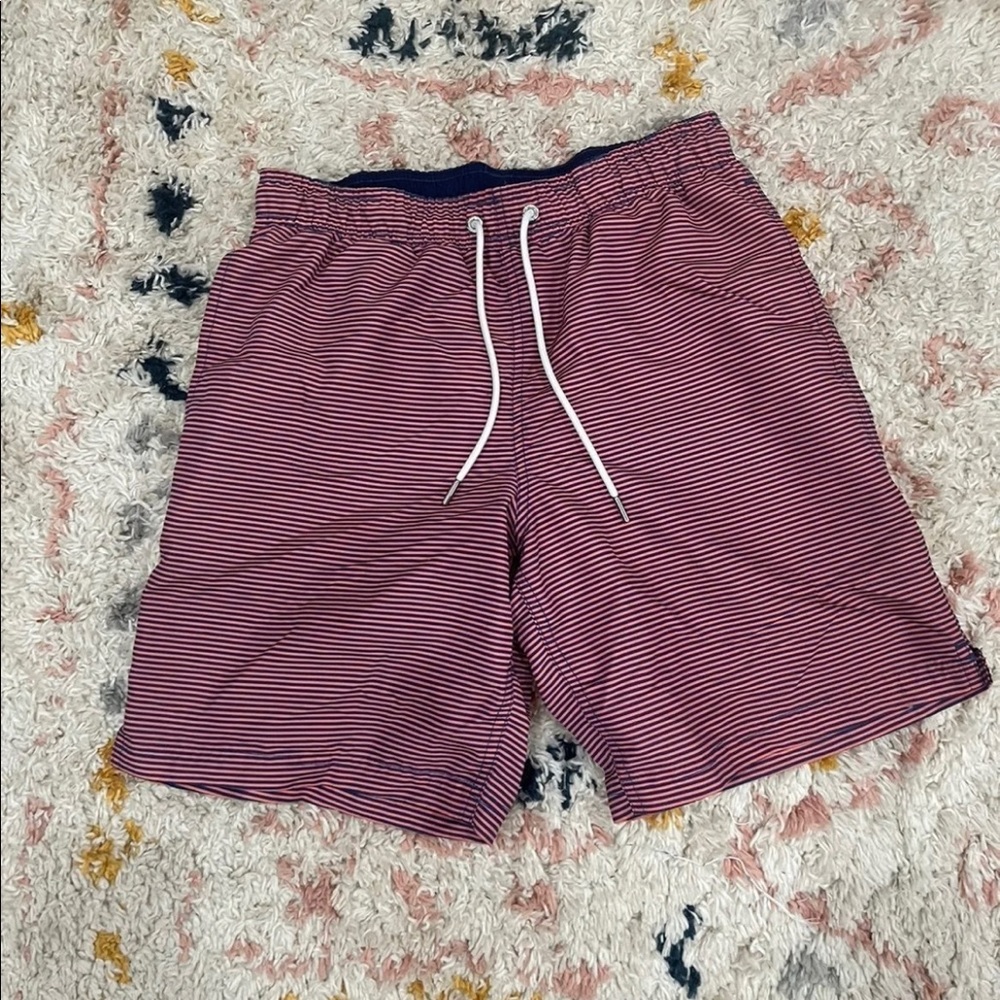 Mens Land's end mens striped swim board shorts